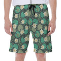 Frogs And Water Lilies Pattern Print Men's Beach Shorts