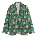 Frogs And Water Lilies Pattern Print Men's Blazer