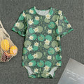Frogs And Water Lilies Pattern Print Men's Bodysuit