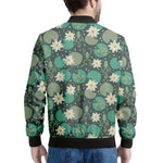 Frogs And Water Lilies Pattern Print Men's Bomber Jacket