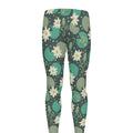 Frogs And Water Lilies Pattern Print Men's Leggings