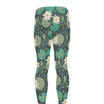 Frogs And Water Lilies Pattern Print Men's leggings