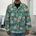 Frogs And Water Lilies Pattern Print Men's Shirt Jacket
