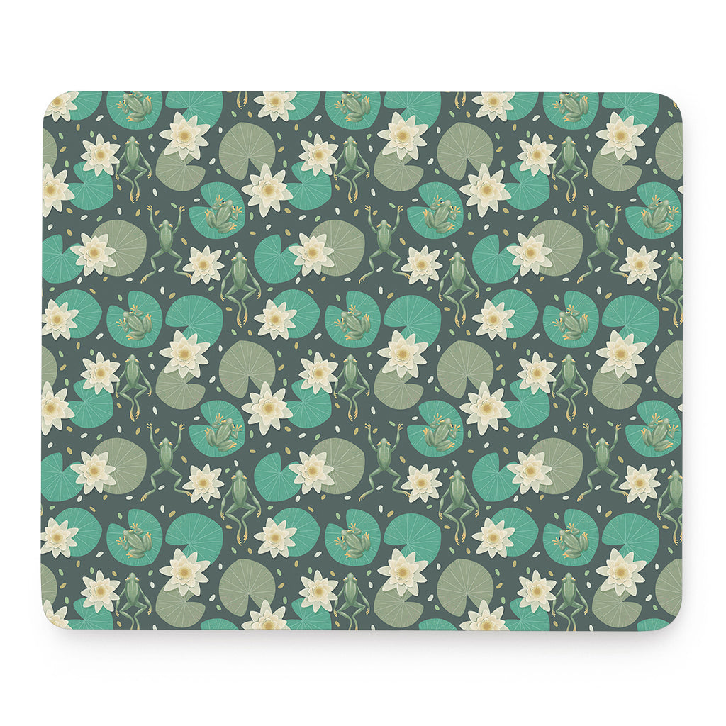 Frogs And Water Lilies Pattern Print Mouse Pad