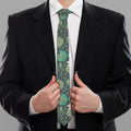 Frogs And Water Lilies Pattern Print Necktie