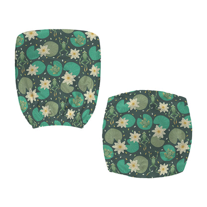 Frogs And Water Lilies Pattern Print Office Chair Cover