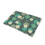 Frogs And Water Lilies Pattern Print Pet Cooling Mat Cover