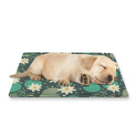 Frogs And Water Lilies Pattern Print Pet Cooling Mat Cover