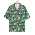 Frogs And Water Lilies Pattern Print Rayon Hawaiian Shirt