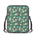 Frogs And Water Lilies Pattern Print Rectangular Crossbody Bag