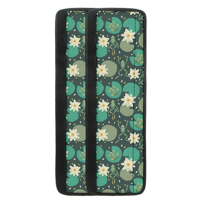 Frogs And Water Lilies Pattern Print Refrigerator Handle Covers