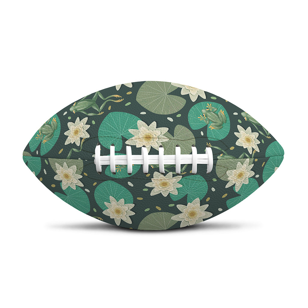 Frogs And Water Lilies Pattern Print Rugby Ball