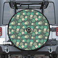 Frogs And Water Lilies Pattern Print Tire Cover With Camera Hole