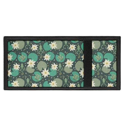 Frogs And Water Lilies Pattern Print Trifold Wallet