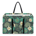 Frogs And Water Lilies Pattern Print Utility Tote Bag