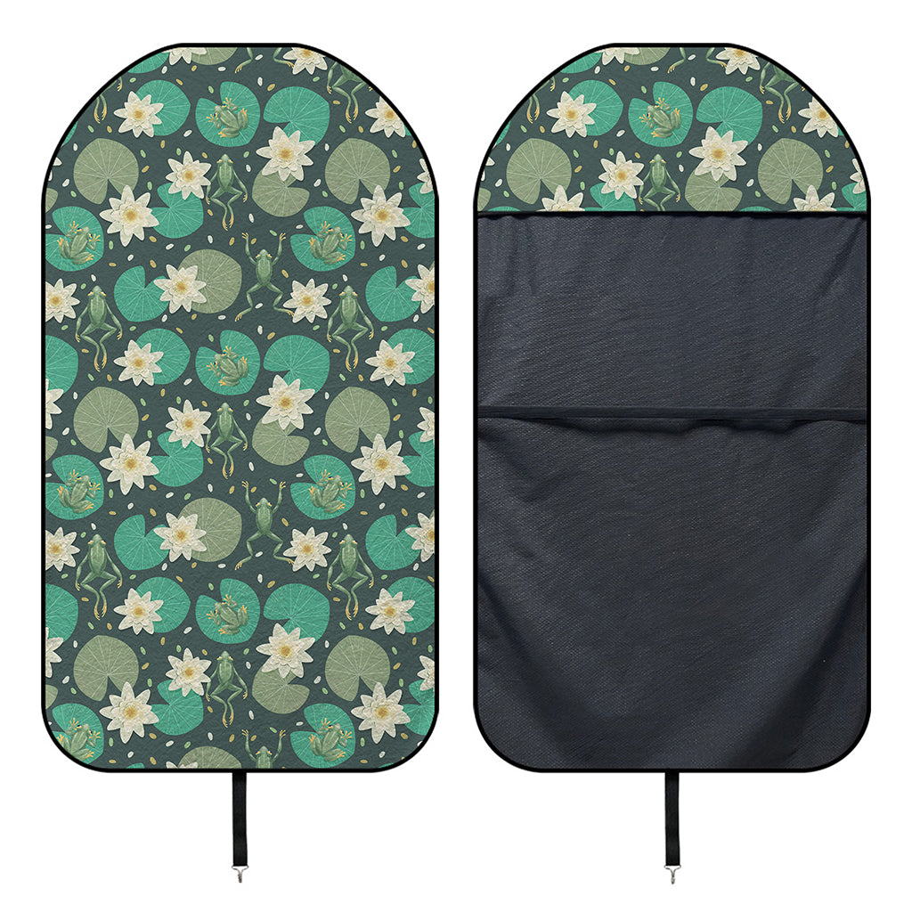 Frogs And Water Lilies Pattern Print Waterproof Car Seat Cover