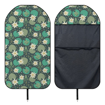Frogs And Water Lilies Pattern Print Waterproof Car Seat Cover