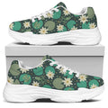 Frogs And Water Lilies Pattern Print White Chunky Shoes