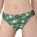 Frogs And Water Lilies Pattern Print Women's Panties