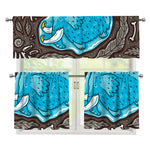 Frozen Mammoth And Fossil Print 3 Piece Kitchen Curtains