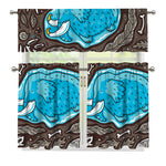 Frozen Mammoth And Fossil Print 3 Piece Kitchen Curtains