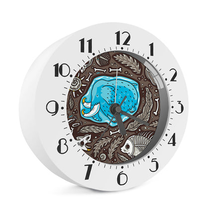 Frozen Mammoth And Fossil Print Alarm Clock