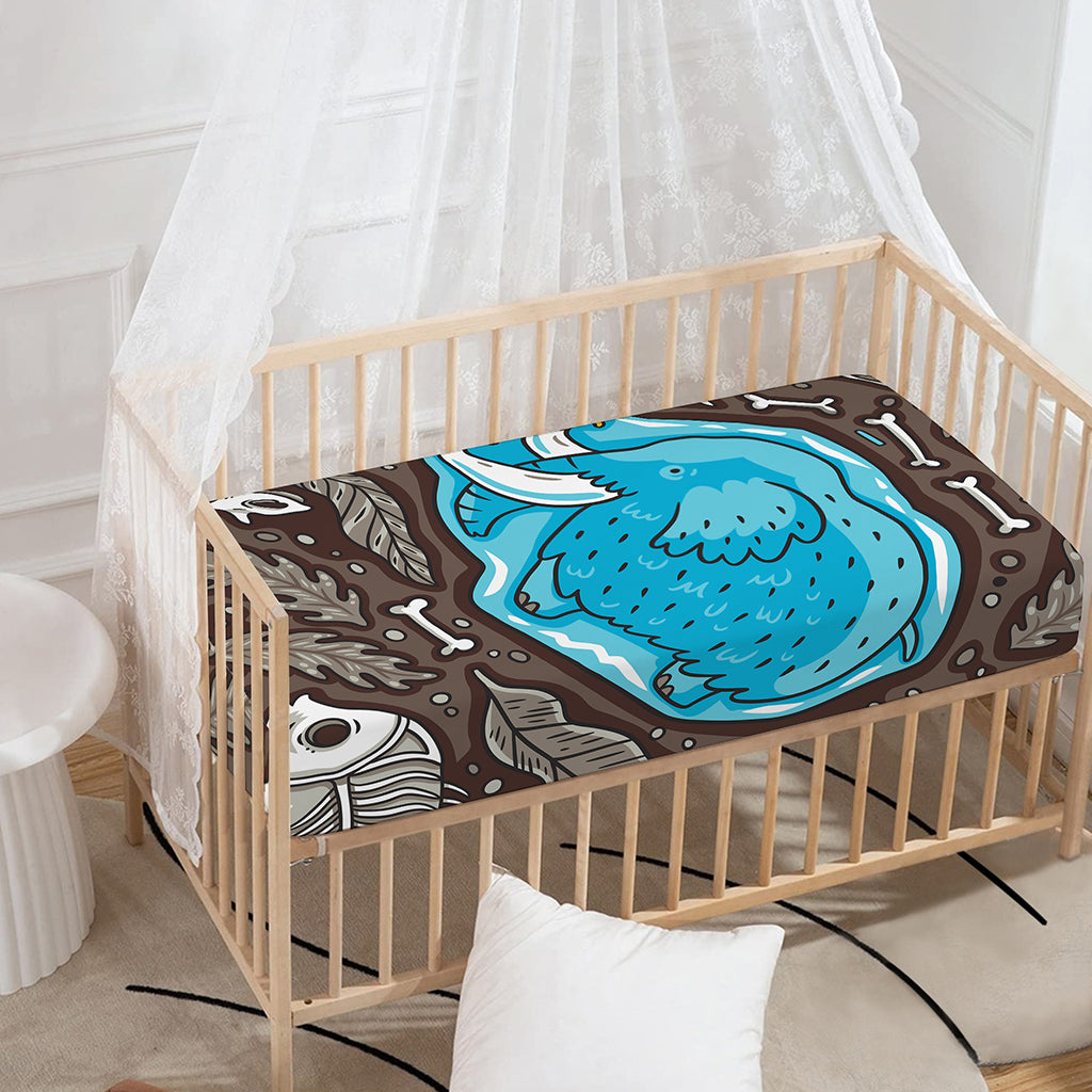 Frozen Mammoth And Fossil Print Baby Crib Sheet