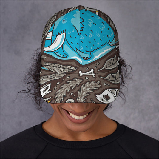 Frozen Mammoth And Fossil Print Baseball Cap