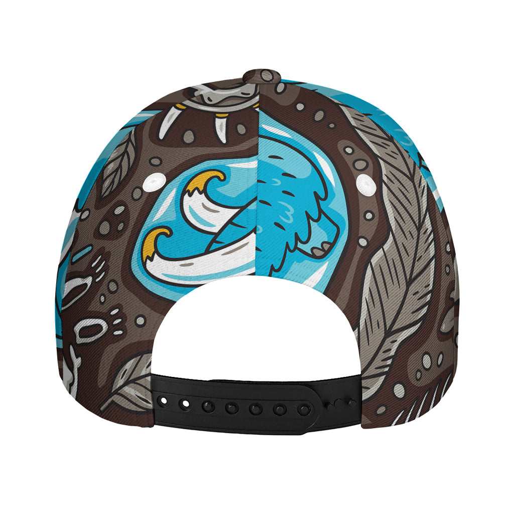 Frozen Mammoth And Fossil Print Baseball Cap