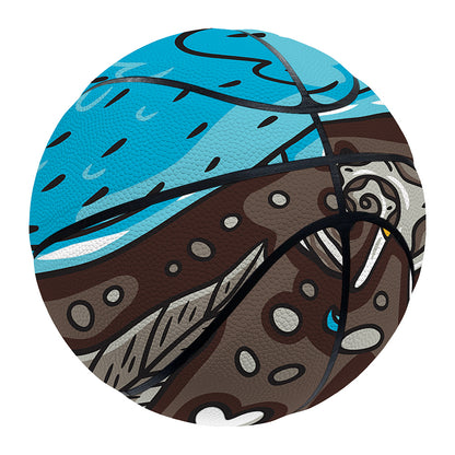 Frozen Mammoth And Fossil Print Basketball