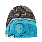 Frozen Mammoth And Fossil Print Beanie