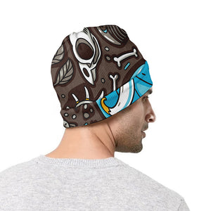 Frozen Mammoth And Fossil Print Beanie