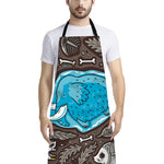 Frozen Mammoth And Fossil Print Bib Apron With Pocket