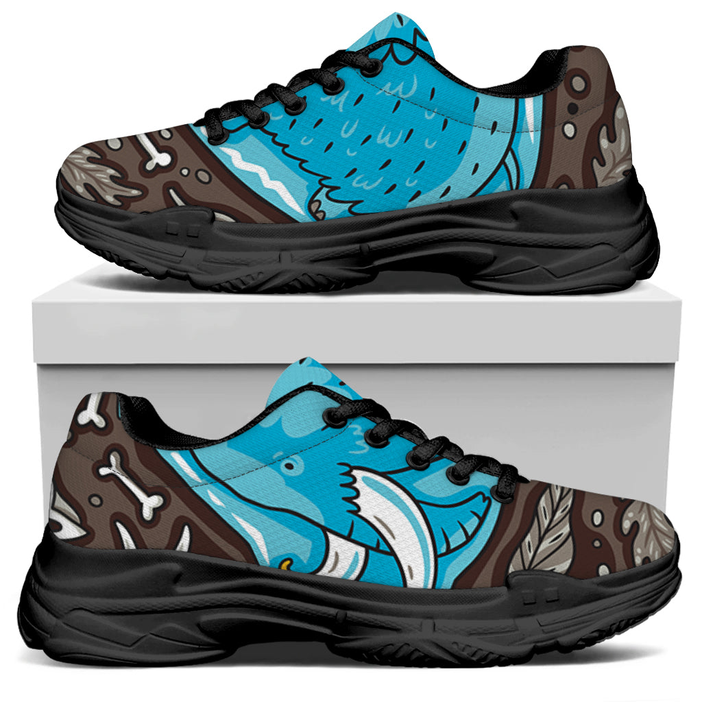 Frozen Mammoth And Fossil Print Black Chunky Shoes