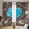 Frozen Mammoth And Fossil Print Blackout Pencil Pleat Curtains