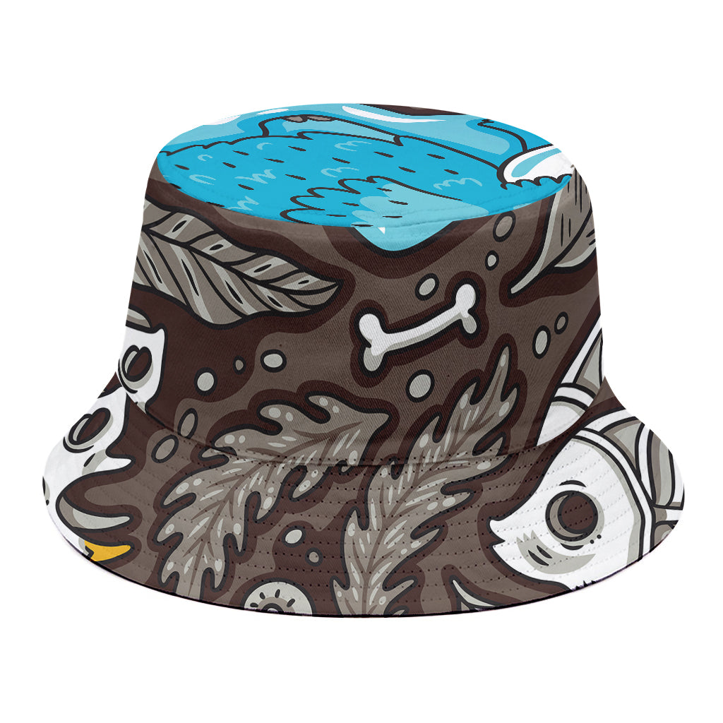 Frozen Mammoth And Fossil Print Bucket Hat