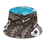 Frozen Mammoth And Fossil Print Bucket Hat