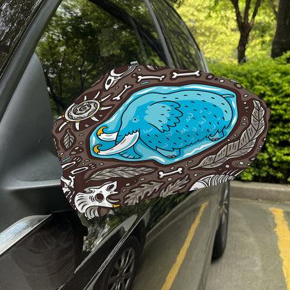 Frozen Mammoth And Fossil Print Car Side Mirror Covers