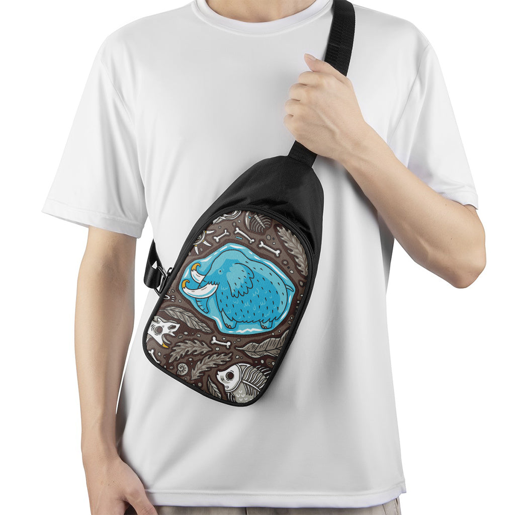 Frozen Mammoth And Fossil Print Chest Bag