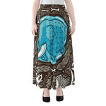 Frozen Mammoth And Fossil Print Chiffon Maxi Skirt