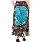 Frozen Mammoth And Fossil Print Chiffon Maxi Skirt