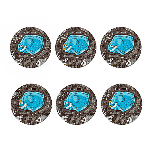 Frozen Mammoth And Fossil Print Coaster Set