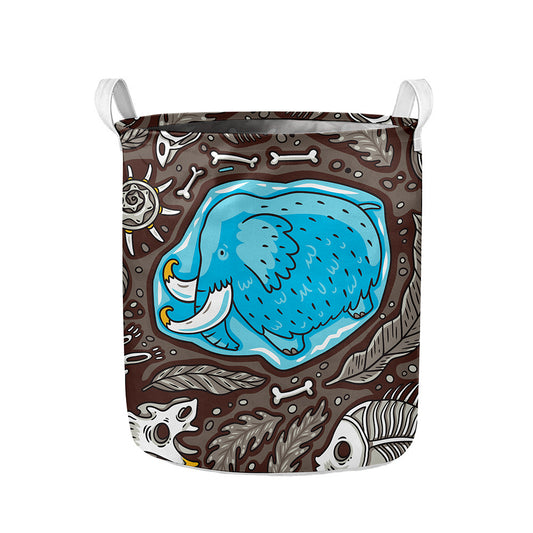 Frozen Mammoth And Fossil Print Collapsible Laundry Basket