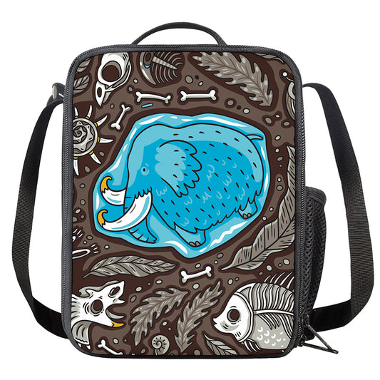 Frozen Mammoth And Fossil Print Crossbody Lunch Bag