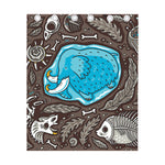 Frozen Mammoth And Fossil Print Curtain