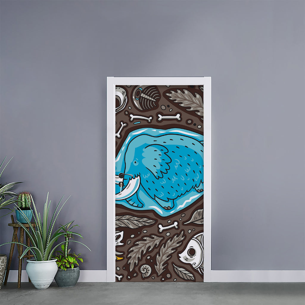 Frozen Mammoth And Fossil Print Door Sticker