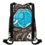 Frozen Mammoth And Fossil Print Drawstring Backpack
