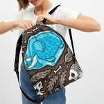 Frozen Mammoth And Fossil Print Drawstring Backpack