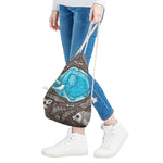 Frozen Mammoth And Fossil Print Drawstring Bag