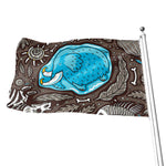 Frozen Mammoth And Fossil Print Flag